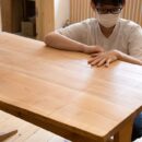 木工　木工旋盤　教室　ツバキラボ　DIY 山桜 ダイニングテーブル 自作 くさび 組立て式