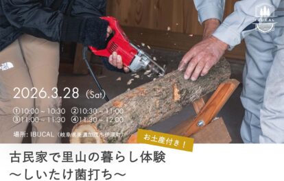 IBUCAL ツバキラボ しいたけ菌打ち 伊深 美濃加茂