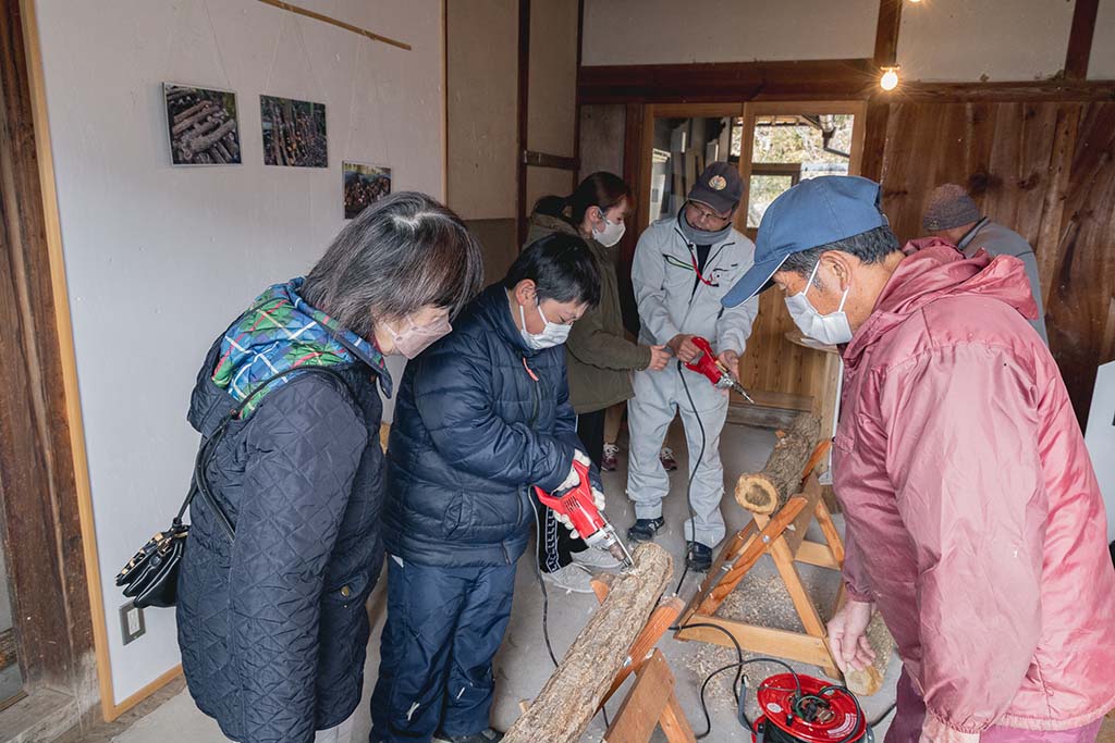 IBUCAL ツバキラボ しいたけ菌打ち 伊深 美濃加茂