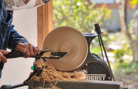 木工旋盤レッスン ツバキラボ 地域おこし協力隊